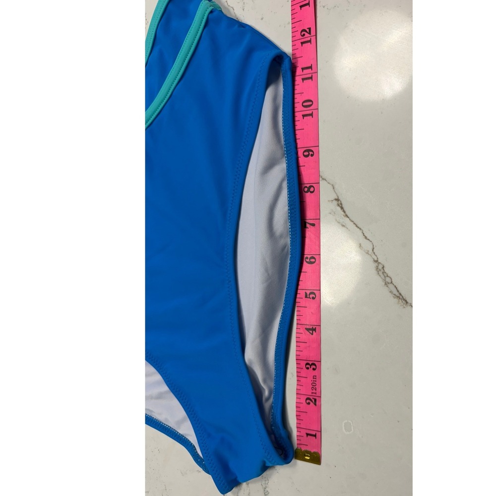 BMJL Women Blue Teal Colorblock High Waisted Bikini Set Sporty Two Piece NWT - Picture 7 of 10